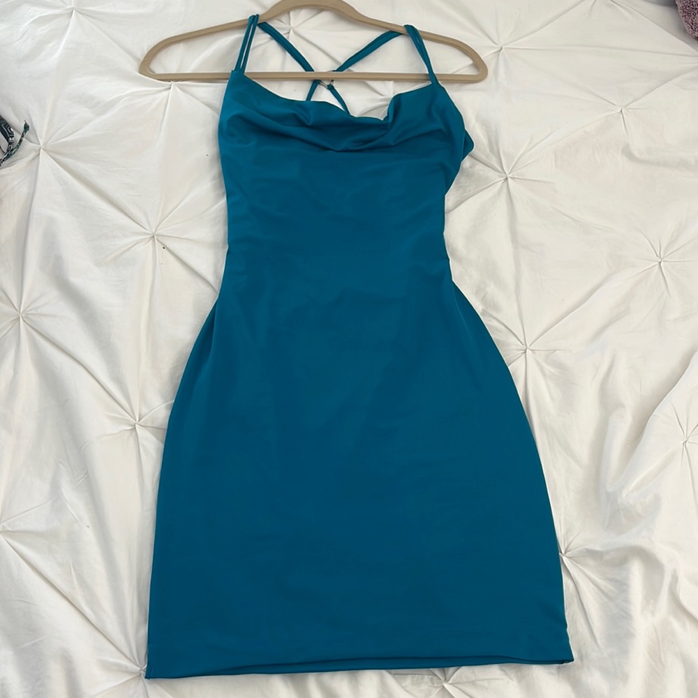 Guess teal blue bodycon dress
